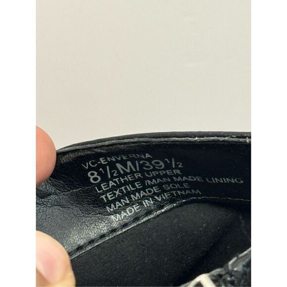 Vince Camuto Boots Womens Size 8.5 Everna Black Leather Block Heel Booties - Picture 9 of 11